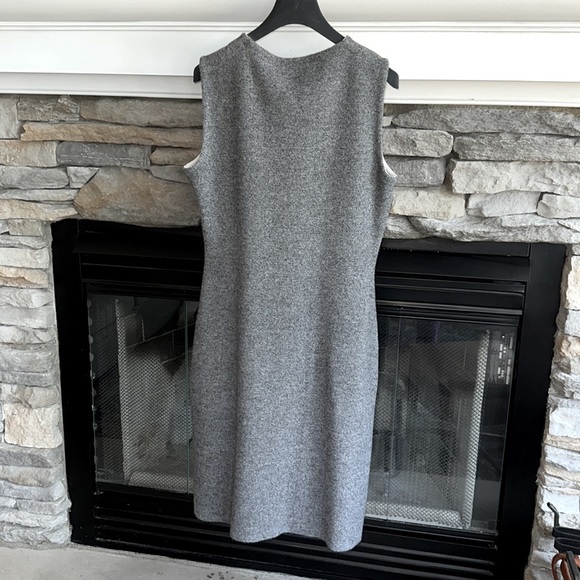 🌸 NWT Christian DIOR Cashmere & Lamb Wool Sheath Dress Grey Cream size 12 - Picture 6 of 11